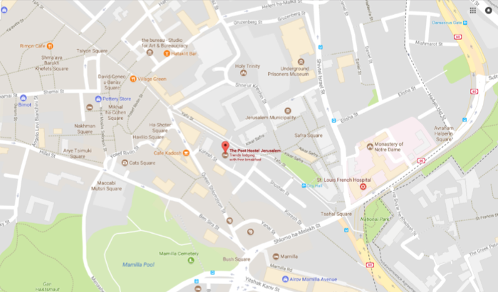 The Post Hostel map