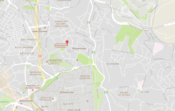 Ritz Hotel Jerusalem map