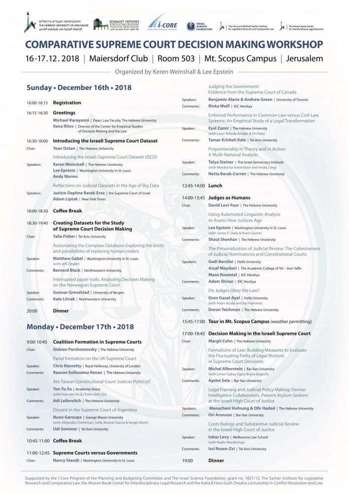 COMPARATIVE SUPREME COURT DECISION MAKING WORKSHOP