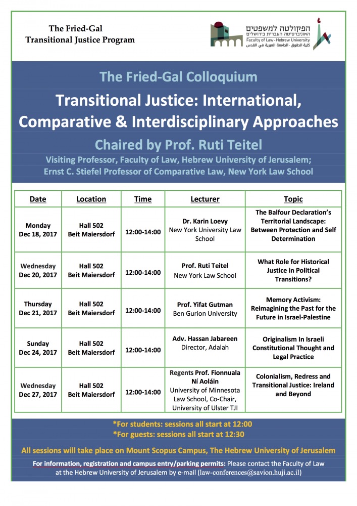 The Fried-Gal Colloquium