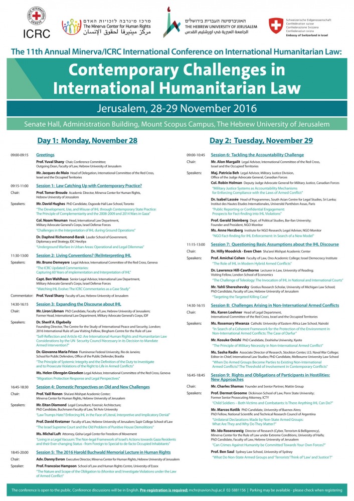 The 11th Annual Minerva/ICRC International Conference
