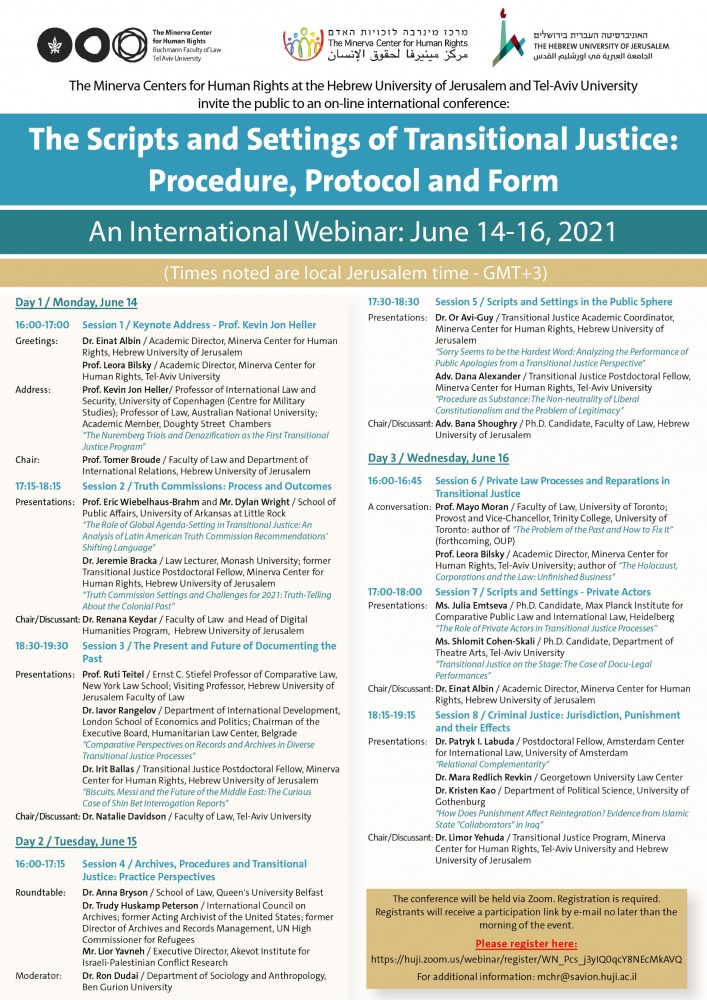 The Scripts and Settings of Transitional Justice Procedure, Protocol and Form