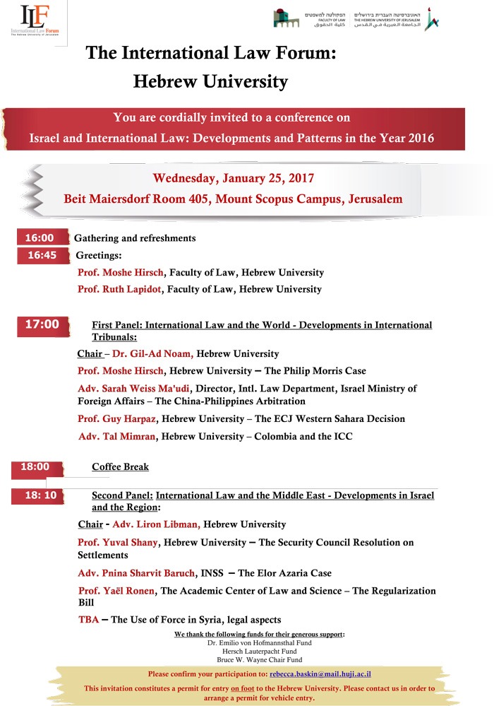 the concluding event of the International Law Forum activity for the year 2016