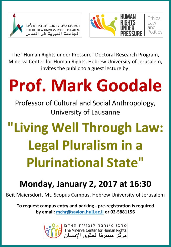 lecture by Prof. Mark Goodale