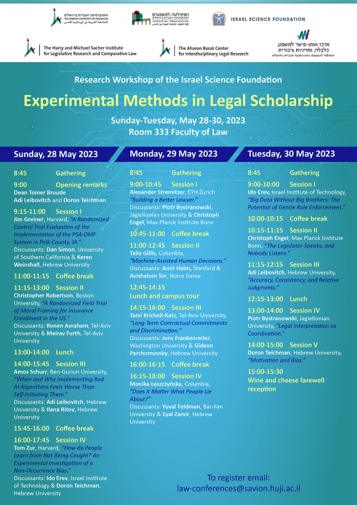 Experimental Methods in Legal Scholarship