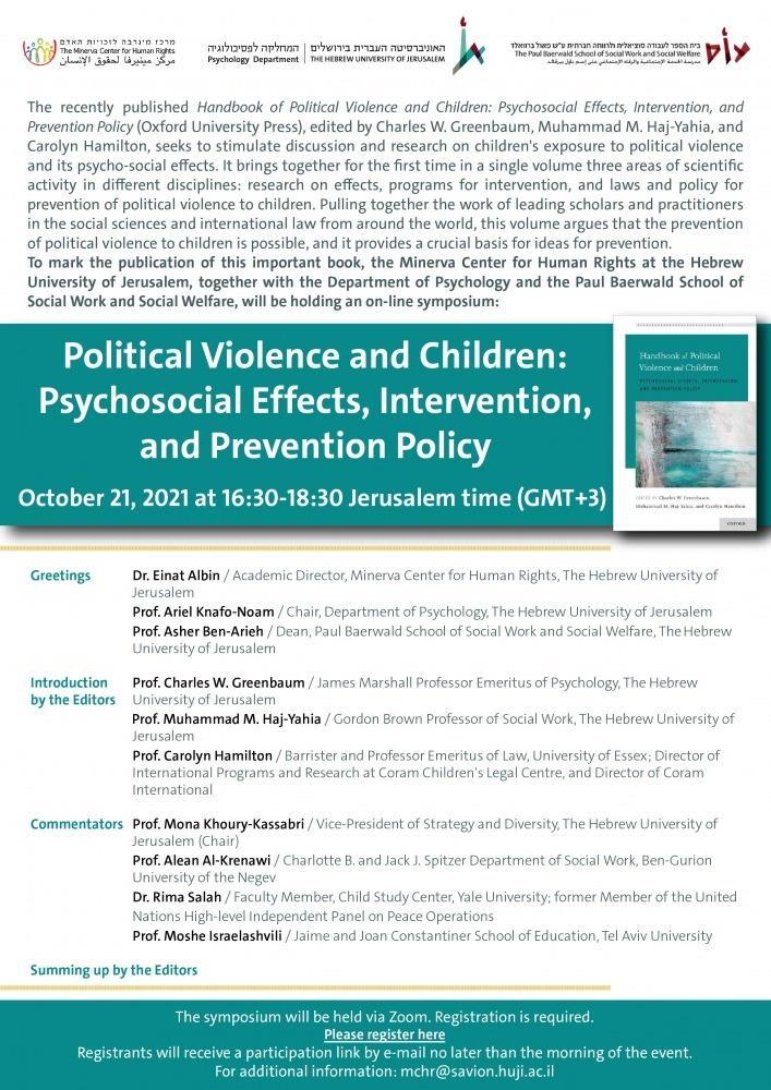 Political Violence and Children - Psychosocial Effects, Intervention, and Prevention Policy