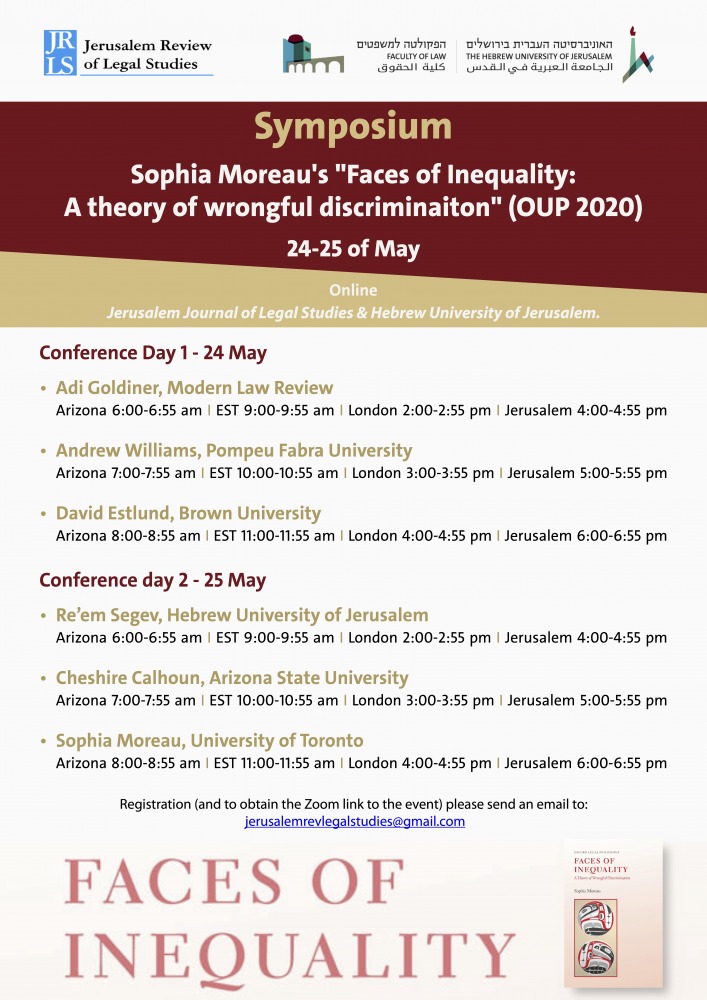 Sophia Moreau's Faces of Inequality- A theory of wrongful discriminaiton (OUP 2020)