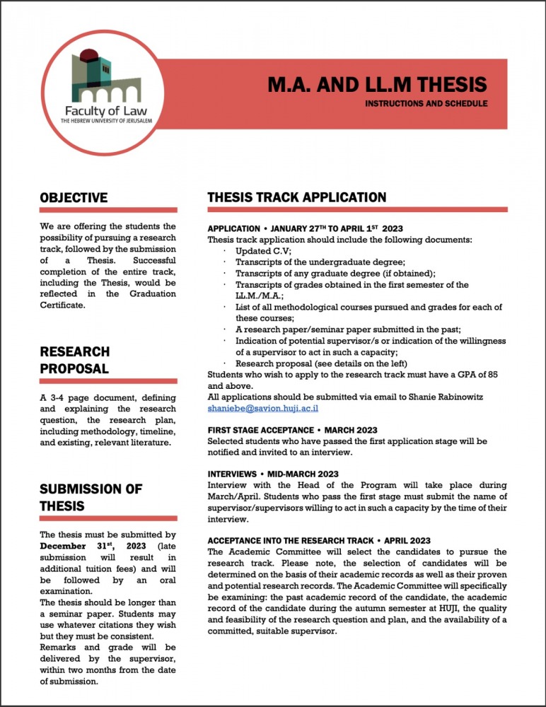 thesis track meaning